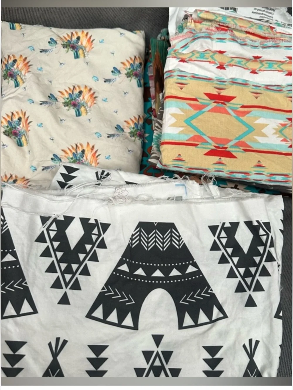 Southwest print fabric lot western